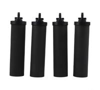 Black Activated Carbon Water Filter Replacement 4 Pack for Gravity Systems - Coconut Shell Filtration Removes Rust Sediment Bad Taste - Safe for Home Travel Outdoor Use 9.67 Inch