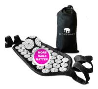 BED OF NAILS the Comfortable Acupressure Strap - Mini Acupuncture Mat, 1,848 Nails, On-the-Go Back Pain Relief Acupressure Mat -Wellness Gifts for Women and Men - With Carry Bag- 38 x 20cm, JetBlack