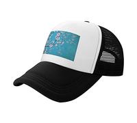 Black Adjustable Baseball Hats, Japanese Cherry Flowers Print Baseball Caps for Girls and Boys, Fashion Hip-hop Style Colorful Brim Hat