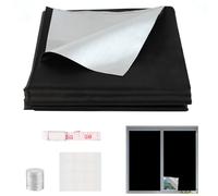 Black Adjustable Blackout Shades, 150x100cm No Drill Blinds Blackout with stick on pads, Temporary Blackout Blinds, Blackout Blinds with Velcro Strips for Bedroom Decor Indoor