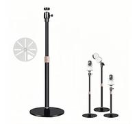 Black Adjustable CCTV Camera Mount Stand for Security Cameras, 360° Rotatable Ball Head with 1/4" Screw, Indoor Monitoring Stand for Arlo, Wyze, CCTV IP Cameras (Black Adjustable No Drill Mount)