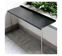 Black Adjustable Height Window Sill Extender, Indoor Windowsill Plant Shelf with Stainless Steel Legs, Cat Window Perch Extension Board for Sunbathing(80x20cm/31.5x8in,53-79cm/21-31in)