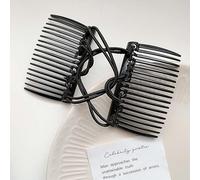 Black Adjustable Magic Hair Clip Combs,Stretchy Double Comb Hair Clip,No Crease Hair Pins Double Slides Hairpins Combs Women Hair Styling Magic Hairs Combs for Women Accessories