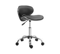 Black Adjustable Rolling Salon Chair with Swivel Function Spa & Beauty Stool for Hairdressing Durable and Ergonomic Design