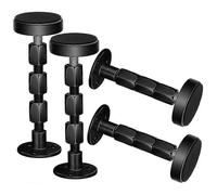 Black Adjustable Threaded Anti-Wobble Headboard Stabilizers, DIY Tool, 1.5 to 4.5 Inch Combination (4 Pack) - q36