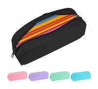 Black Aesthetic Silicone Pencil Case, Small Pouch for Teens, Adults and Secondary School Students, Durable and Lightweight Pencil Bag, Makeup Pouch, Art Supplies Organizer