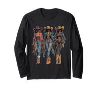 Black African American Cowgirl Western Country Texas Rodeo Long Sleeve T-Shirt