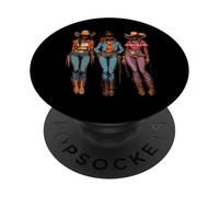 Black African American Cowgirl Western Country Texas Rodeo PopSockets Adhesive PopGrip