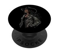 Black African American Cowgirl Western Country Texas Rodeo PopSockets Adhesive PopGrip