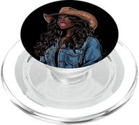 Black African American Cowgirl Western Country Texas Rodeo PopSockets PopGrip for MagSafe