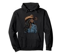 Black African American Cowgirl Western Country Texas Rodeo Pullover Hoodie