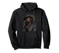 Black African American Cowgirl Western Country Texas Rodeo Pullover Hoodie