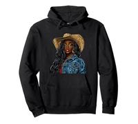 Black African American Cowgirl Western Country Texas Rodeo Pullover Hoodie