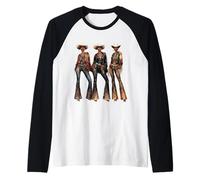 Black African American Cowgirl Western Country Texas Rodeo Raglan Baseball Tee