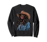 Black African American Cowgirl Western Country Texas Rodeo Sweatshirt