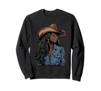 Black African American Cowgirl Western Country Texas Rodeo Sweatshirt