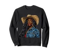 Black African American Cowgirl Western Country Texas Rodeo Sweatshirt