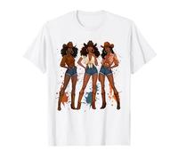 Black African American Cowgirl Western Country Texas Rodeo T-Shirt
