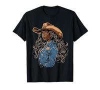 Black African American Cowgirl Western Country Texas Rodeo T-Shirt