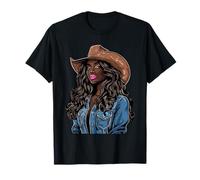 Black African American Cowgirl Western Country Texas Rodeo T-Shirt