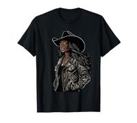 Black African American Cowgirl Western Country Texas Rodeo T-Shirt