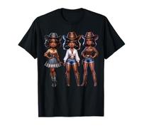 Black African American Cowgirl Western Country Texas Rodeo T-Shirt