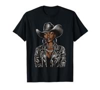 Black African American Cowgirl Western Country Texas Rodeo T-Shirt