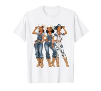 Black African American Cowgirl Western Country Texas Rodeo T-Shirt
