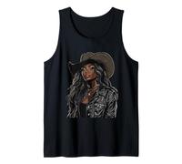 Black African American Cowgirl Western Country Texas Rodeo Tank Top