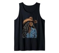 Black African American Cowgirl Western Country Texas Rodeo Tank Top
