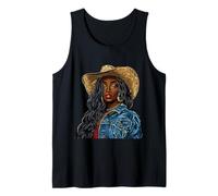 Black African American Cowgirl Western Country Texas Rodeo Tank Top