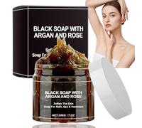 Black African Soap,Natural Soap for Deep Cleaning,Black So/ap Dispenser Bathroom,Morocco Body Bl/ack Moisturising Scrub,Deep Cleaning for Whole Body,Long Lasting Fragrance,Suitable for All Skin Types