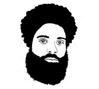 Black Afro Beard and Moustache Set Adults Men’s Fancy Dress Party Costume Accessory