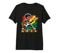 Black Afro Boy I'm Rockin' Black History Month Guitarist Premium T-Shirt