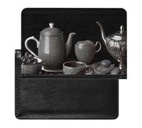 Black Afternoon Tea Passport Cover Protector Rfid Blocking Passport Holder Id Card Holder Secure Travel Wallet Organizer for Passport Tickets Credit Cards, style, One Size