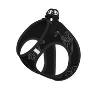 Black Afternoon Tea Printing Dog Summer Harness With Leash Set,Adjustable And Reflective Step-In Puppy Pet Vest Harnesses