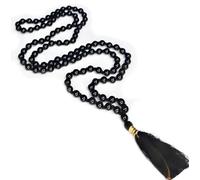 Black Agate - Hakik Stone Mala for chandra Black Agate mala kale hakik ki mala original 108 dane ki Certified 6mm size
