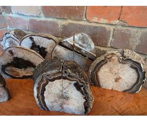 Black Agate Natural Edge Microcrystalline Quartz Premium Bookends Ornament Gift