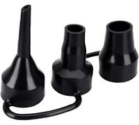 Black Air Pump Replacement Nozzles, Plastic Nozzles for Inflatables, 3 Sizes for Air Beds/Mattresses, Durable and Practical
