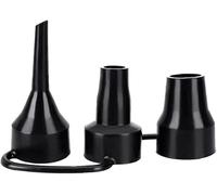 Black Air Pump Replacement Nozzles, Plastic Pump Nozzles, 3 Sizes Inflatable Head, Inflator Adaptor Accessory for Partial Air Bed, Air Mattress Accessories