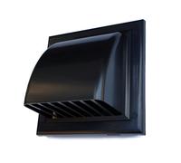 Black Air Vent Grille 190mm x 190mm / 100mm with Gravity Flap Ventilation Cover