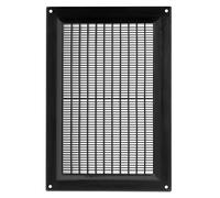 Black Air Vent Grille - 250mm x 170mm - Flat Louvre - Duct Ventilation Cover.