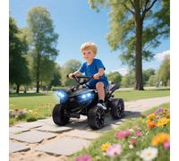 AIYAPLAY 6V Electric Ride on Car, Kids ATV 4 Wheeler with Music and LED Headlights, Indoor Outdoor Toy Car for Ages 3-8 Years Boys and Girls, Black