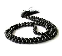 Black akik Agate Hakik Mala Maala Garland of 108+1 Beads for Shani Kaali and Bhairav Pooja Puja and siddha Rudraksha Free, काला हकीक माला, Japa Mala Saadi, Negative Energy Remover 108 Beads