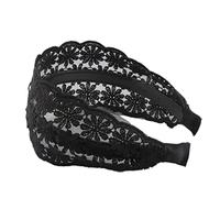 Black Alice Wide Flower Lace Hairband Hair Band Wrap Hair Accessories Type 2