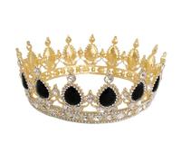Black Alloy Teardrop Crown Bridal Headpiece for Weddings | Elegant Hair Adornment, Fade Resistant Finish, Comfortable Wear, High Toughness