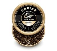 BLACK ALMAS Royal Selection Caviar, Premium Sturgeon Roe, Dark 2.8-2.9 mm Pearls, Delicate Hazelnut Notes, Lightly Salted, Firm Texture, Luxury Gourmet Caviar Tin, Keep Chilled, 1 kg