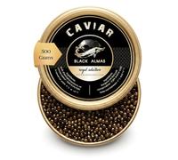 BLACK ALMAS Royal Selection Caviar, Premium Sturgeon Roe, Dark 2.8-2.9 mm Pearls, Delicate Hazelnut Notes, Lightly Salted, Firm Texture, Luxury Gourmet Caviar Tin, Keep Chilled, 500 g