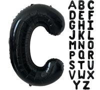 Black Alphabet Balloon Large Mylar Foil Helium Letter Balloons 40 Inch Black Balloons Alphabet Letters for Birthday Bridal Shower Anniversary Decorations (Letter C)