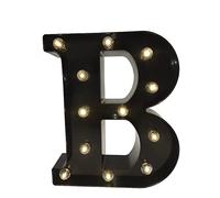 Black Alphabet Marquee Letters LED 26 Alphabet Light Up Letters with Diamond Bulb Battery Powered Led Letter for Wedding Birthday Christmas Home Bar Decoration Party Night Light (Black Letter B)